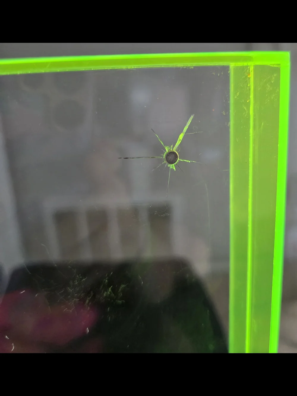 Neon Green Clear Acrylic Phone Display Stand - Universal